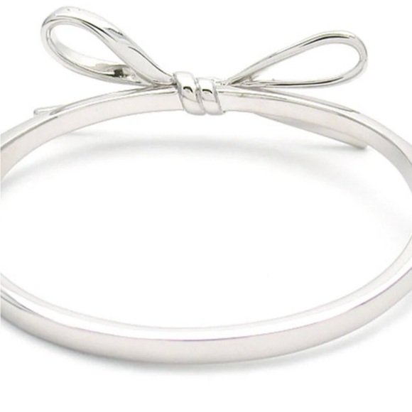 Kate Spade Skinny Mini Bow Bangle Bracelet - Silver - Picture 4 of 5